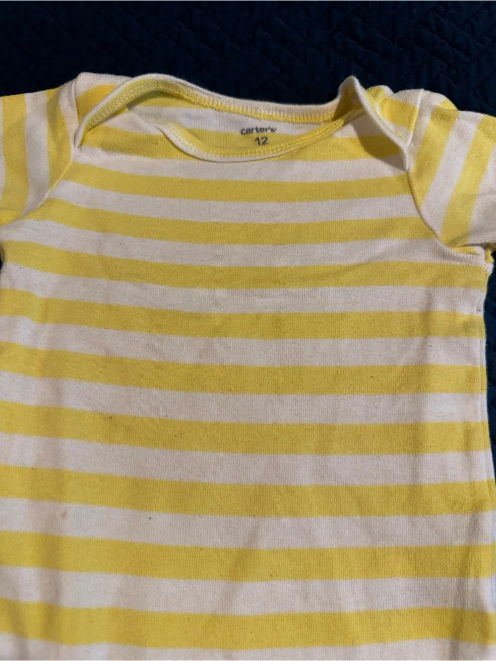 Carter's Yellow Stripe Short-Sleeve Baby One-Piece Bodysuit size 12 Months